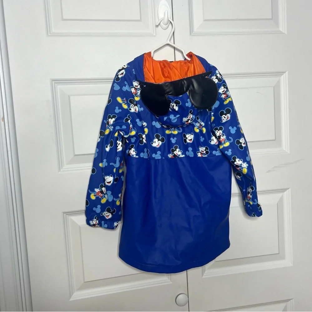 Western Chief Mickey Mouse Raincoat Boys Size 6 Blue Hooded Jacket Disney